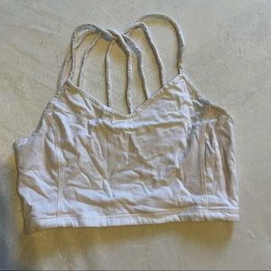 White Crop Top Tank w/ Strappy Back!